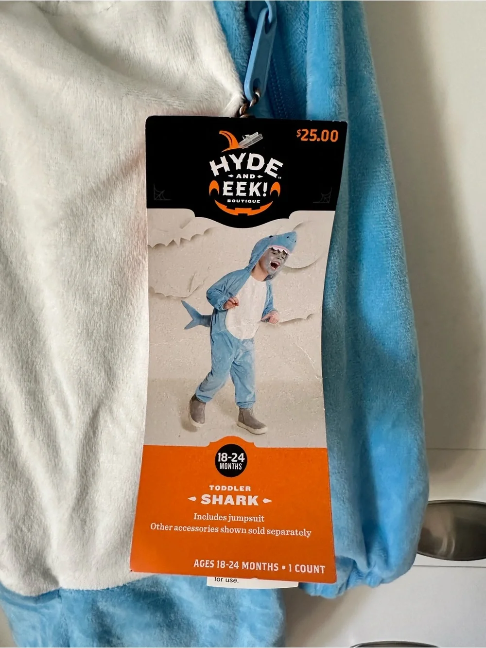 Hyde and Eek toddler 18-24M Blue Shark Hooded Costume NWT